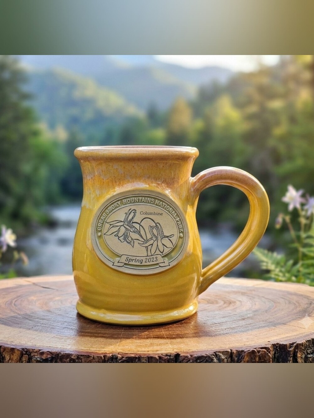Great Smoky Mountains National Park Deneen Pottery Mug Spring 2023 Columbine Cup
